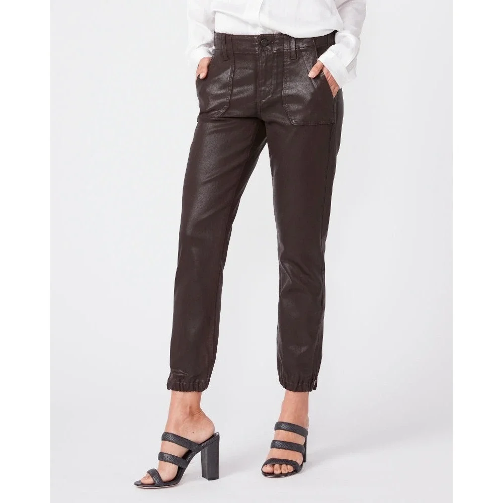 Paige Mayslie Jogger Brown Coated Slim Cargo Pants Minimalist Neutral Luxury 24